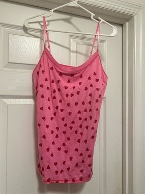 NWOT Y2K Vintage Victoria’s Secret VS PINK Heart Adjustable Cami Tank Top Sz L